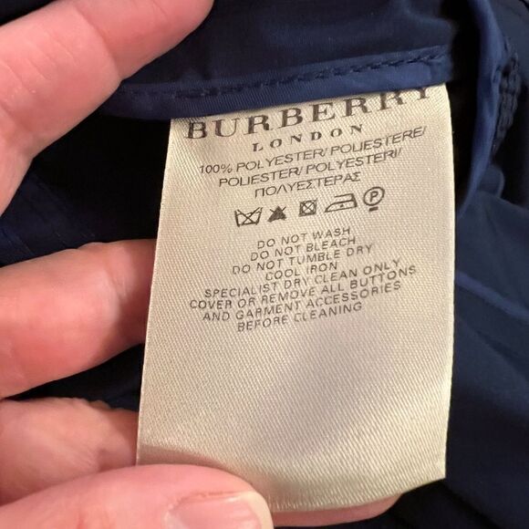 EEUC Women's Burberry London Jacket Trench Coat Dress Navy Blue US Size 8 - Picture 6 of 7